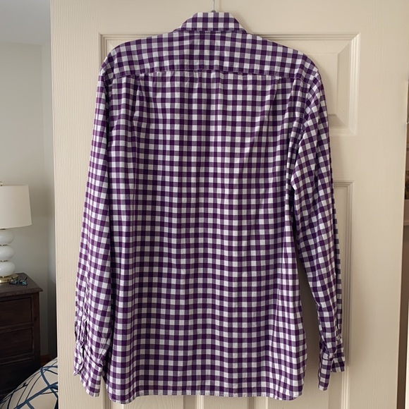 J Crew purple gingham plaid button down - Picture 2 of 3